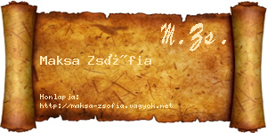 Maksa Zsófia névjegykártya