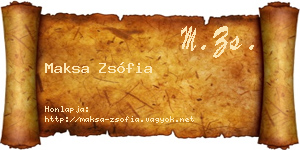 Maksa Zsófia névjegykártya