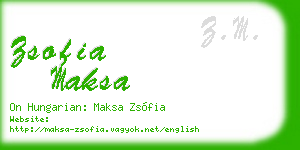 zsofia maksa business card